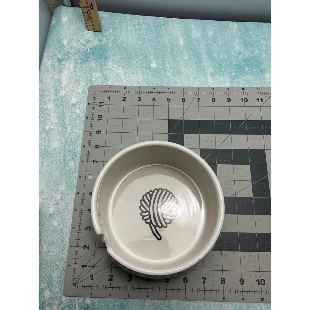 Lenny Mud Its Not Hoarding If Its Yarn Ceramic Yarn Bowl White Black USA Made